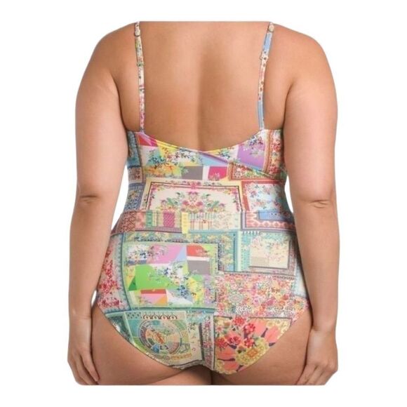 New Johnny Was Fleur Braided Wrap One Piece Swimsuit Floral Print Size 3X - Picture 5 of 7